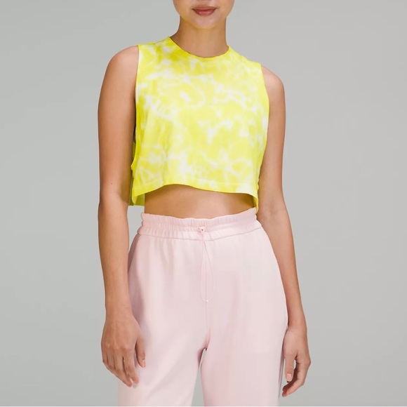 LuLuLemon All Yours Cropped Cotton Tank Top Tie Dye - Picture 2 of 2